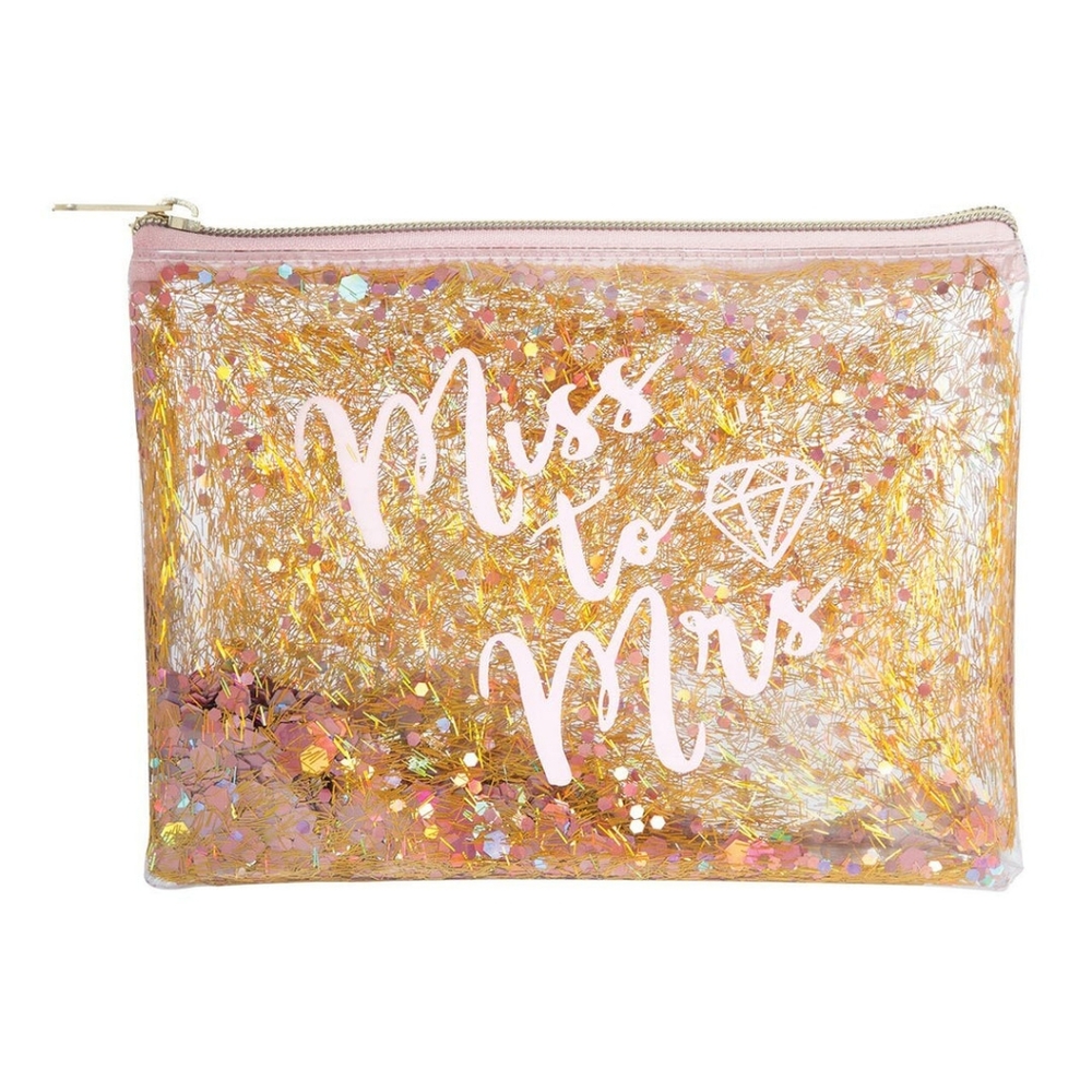 4/$15 🌻 NWT Miss to Mrs Clear Glitter Makeup Pouch Bridal Gift